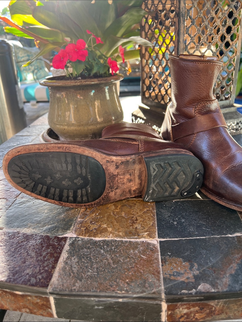 Frye Phillips brown buckle strap boot 8 - Picture 5 of 7
